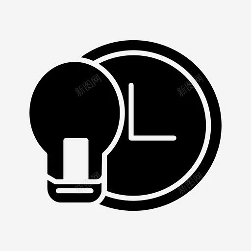智能时间灯泡顺时针图标 设计图片 免费下载 页面网页 平面电商 创意素材-花瓣网