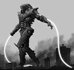 Pacific Rim - Uprising, early Jaeger sketches , Karl Lindberg : Some very early and quick explorations of different Jaeger ideas done at ILM Art Department for Pacific Rim - Uprising.