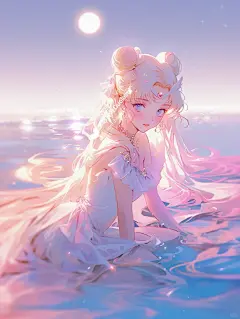治愈系壁纸✨美少女海边沙滩 美人鱼公主头像
