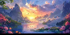 背景 壁纸 晚霞  (2)