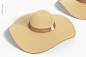 Beach wide brim hat mockup, front view Free Psd