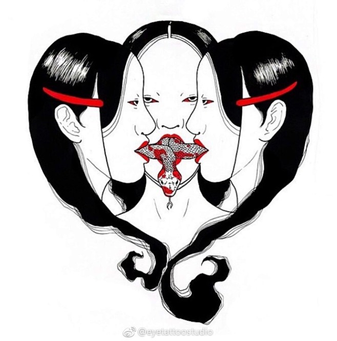 能面万媚纹身手稿纹身手稿素材参考eyetattoo纹身壁纸控手绘纹身手稿