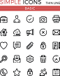 Basic business, internet web interface linear concepts, vector thin line icons set. 32x32 px. Modern line graphic design. Pixel perfect vector outline icons set