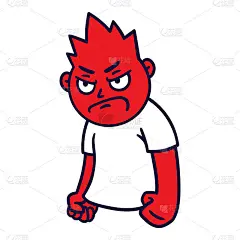 一个愤怒的人。疯狂的emoji《阿凡达》。一个脾气暴躁的人的肖像。卡通风格。平面设计矢量插图。