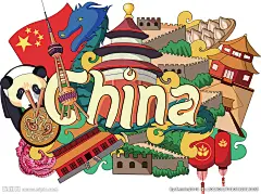 传统美德敬老插画