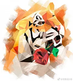 Ira Chet几何图形构成的动物插画。#求是爱设计# ​​​​