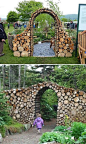 Stunning Tree Log Garden Gate. - Tap the Link Now For More Home Functional and Fun Improvement Products
