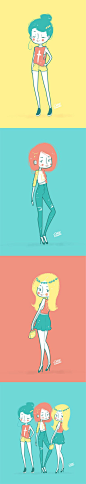 Fashion girls by Chabe Escalante, via Behance