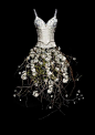 It looks like digital art - a collage of a corset, branches, and flowers: