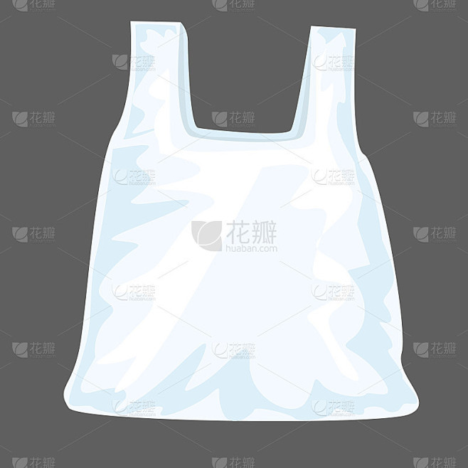 带前视图模型的塑料袋。卡通色彩风格矢量插图。