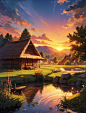 01253-3295972653-((no humans)),On the mountaintop,the thatch is tall,the wind blows through the grassland,evening,sunset,moderate heat,rich detai