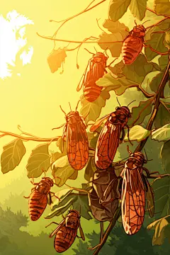 知了夏至插图图片
