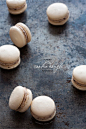 Almond Cookie Dough Macarons with an almond and shaved chocolate (eggless!) cookie dough filling