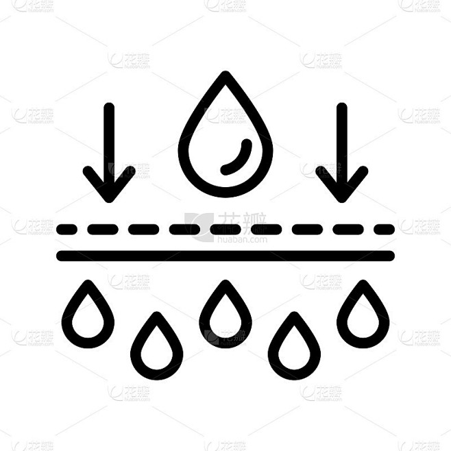 皮肤护理平线图标。保湿霜，spf美白凝胶...