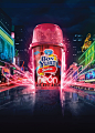 BY Neon // Viral : We decided to make a performance for the South American yogurt brand Bon Yurt. Artists used blenders, glow sticks, paint, 700 crystal glasses and 220 yards (200m) of hose to create an installation with a DJ and neon lights that react to