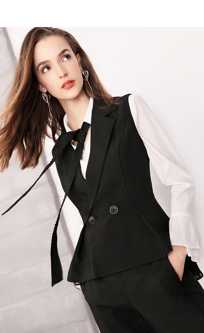 zk西装马甲收腰百搭无袖女短外套