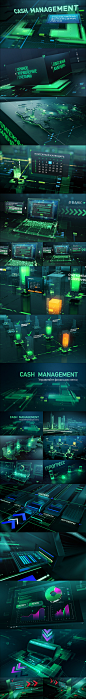 Sberbank | Cases : A series of videos that explain Sberbank’s Cash Management products to clients and users. To show advantages of Cash Management from Sberbank there were created a futuristic setting of digital world inside computer. User interfaces were