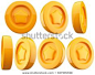 Cartoon gold coins  3D illustration included alpha channel for isolation