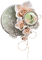 欧式复古古典唯美花卉纹理蕾丝免抠PNG图案 手账设计PS素材 (40)