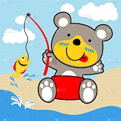 熊,时间,卡通,可爱的,泰迪熊,玩具,云,壁纸,钓鱼,问候