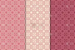 几何背景。套樱桃红无缝图案