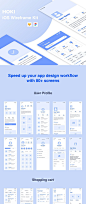 Wireframe Kits : Hoki Wireframe is a collection of 80  screens made with care for iOS guidelines and divided into 8 popular content categories include:  
User Profile, Shopping cart, Maps and Tracking, Log in & Sign up, Walkthrough, Date Picker & 