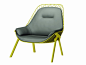 Powder coated steel armchair with armrests GRAN KOBI - 035 - Alias
