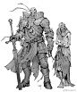复生的猎杀骑士和“主人”卢修斯
狩魔猎人系列，一开始想画一个死灵法师的，画到后面觉得不如来个换位好了。
大图A站：O网页链接 ​​​​