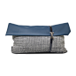 布在布艺 新品预售 灰蓝色腰枕样板房靠包皮革拼接灰色靠垫-淘宝网
