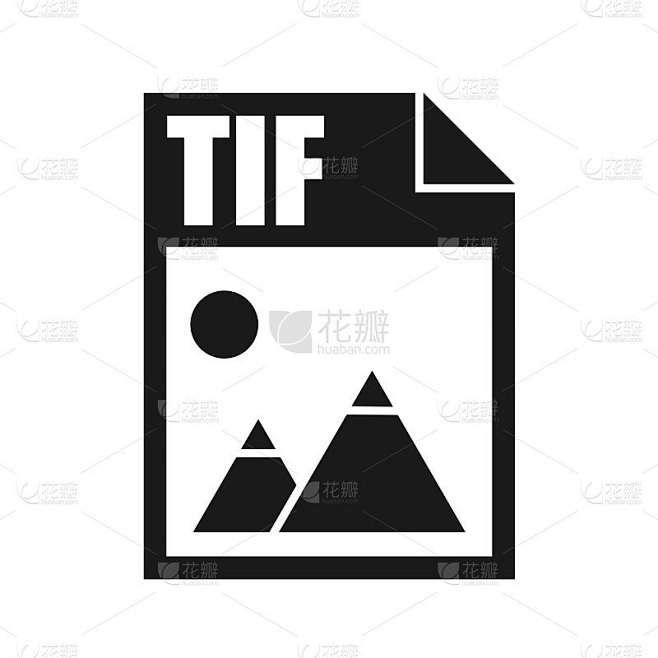 TIF文件图标，平面设计风格