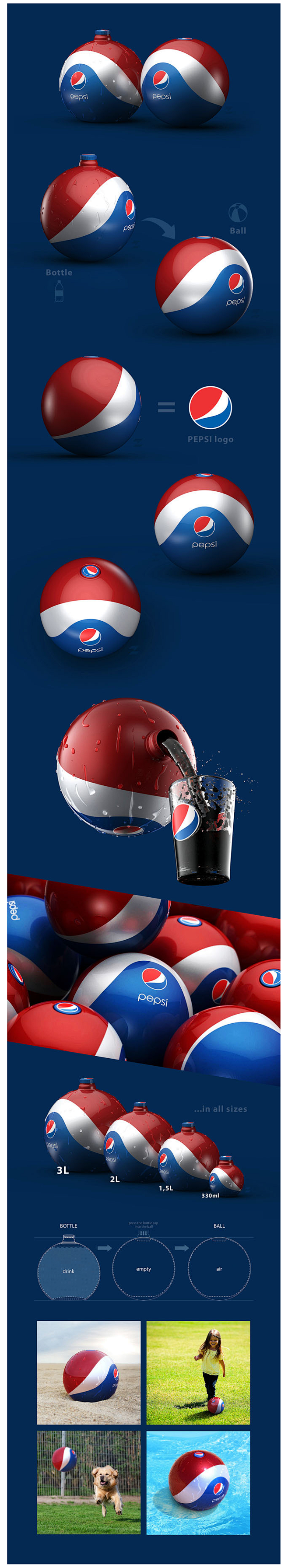 百事可乐橡胶球形概念包装设计
