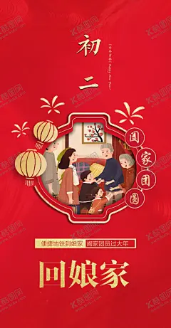 大年初二回娘家 【酷图网】大年初二,回娘家,新年,海报,除夕,春节海报