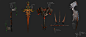Fantasy weapons: a personal art work. Look for a cameo from the Microsoft Office paperclip.