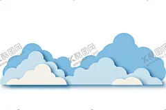 剪纸 风格 云彩 蓝色 png 【酷图网】剪纸,风格,云彩,蓝色,png,