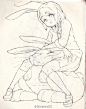#GIMer好图分享# 一套适合挺适合临摹的线稿~软乎乎的女孩纸 PID：385571