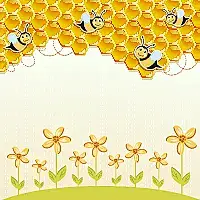 清新风手绘蜂蜜采集插画