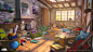 Bedroom [I Am Fish], Jenny Mati : Here is a bedroom artwork for the upcoming video game "I Am Fish" I made with Laure de Chateaubourg, under the art direction of Sylvain Sarrailh at UmeshuLovers!
 
https://www.artstation.com/tohad
https://www.ar