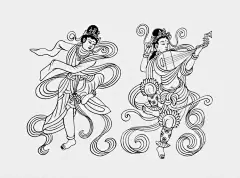 【敦煌舞乐线描集】在敦煌壁画中，从北凉到元代1000年间，姿态有别的乐舞，几乎是朝朝各异，代代翻新。敦煌莫高窟也可以说是一部厚重的乐舞形象辞典，在琼楼峻宇、乐池舞榭中绘着成组成群的乐队和单人、双人的舞蹈，是我国文化史上极为宝贵的艺术财富。下载：O网页链接 码：4f3w ​​​​