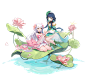 长安幻想莲韵花神荷花少年