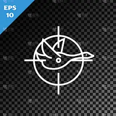 白色,准星,捕猎行为,鸭子,计算机图标,线条,可爱的,暗色,运动,野生动物