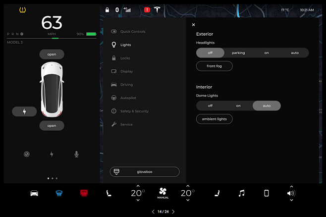 Tesla-Model-3特斯拉UI界面...