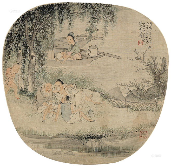 费以耕——【己巳年月，拟新罗山人画法】人...