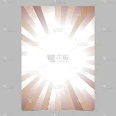 复古抽象射线突发页面模板-梯度向量小册子背景图形与径向条纹模式