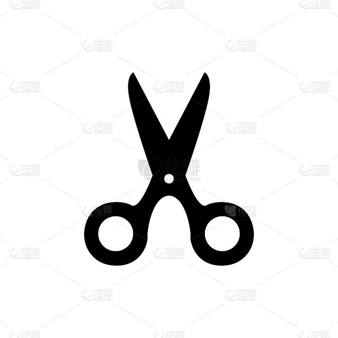 黑色剪刀图标-矢量插图