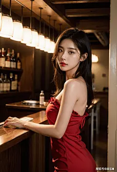 高清美女壁纸：酒吧夜色中的红玫瑰，肌肤胜雪，容颜如花_身材_魅力_红色 : 那是一位身着红色一字肩头连衣裙的美女，宛如盛开在夜幕中的一朵红玫瑰，娇艳欲滴。
在这昏暗的灯光下，她如同一颗璀璨的星星，让人一眼便难以转移视线。那完美的身材和美丽的容颜，让人无法抗拒她的魅力。 总的来说，这位…