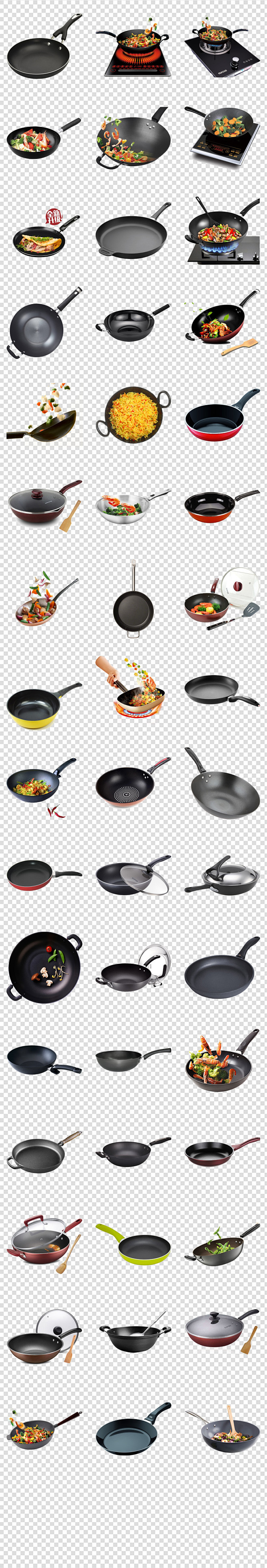 不粘锅炒锅铁锅炒菜烹饪做饭免扣素材png