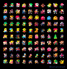 100 pico characters眸rx采集到像素画采集pixeljoint.