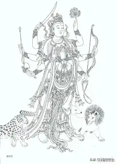 工笔白描线描底稿法海寺壁画53张