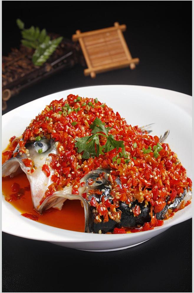 简约美味剁椒鱼头图片-众图网