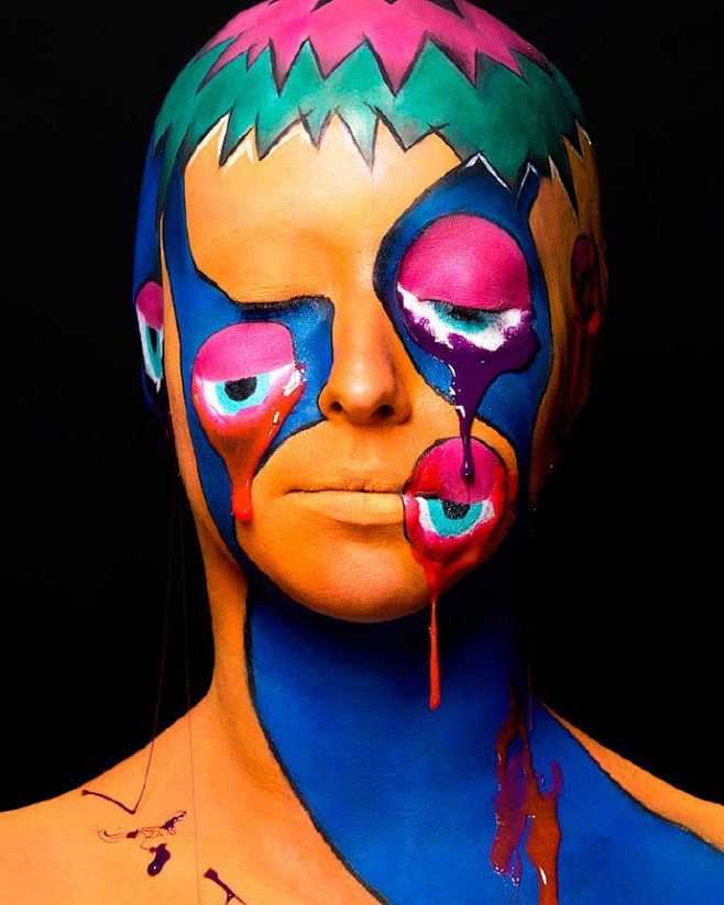 超平面化妆:人体彩绘致敬村上隆 | 法国.